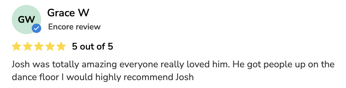 Customer review from Grace