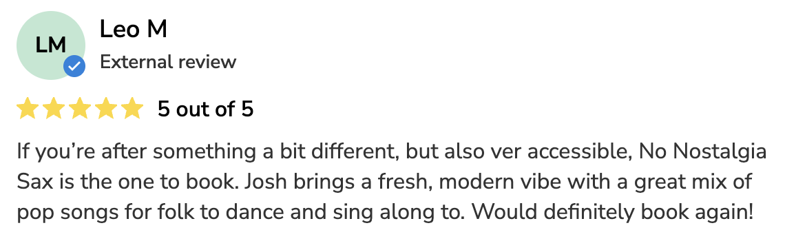 Customer review from Leo